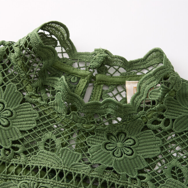 Gianna Embroidery Mini Dress, Khaki Green - Dresses - 3