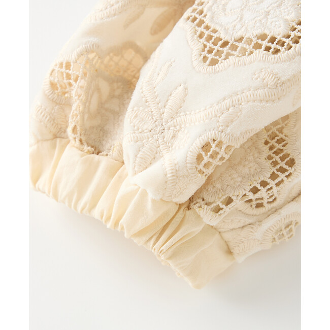 Ava Embroidered Top, Oat - Blouses - 6