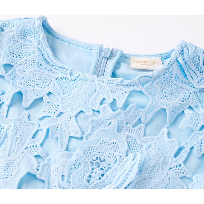 Judy Embroidered Mini Dress, Sky Blue - Dresses - 3