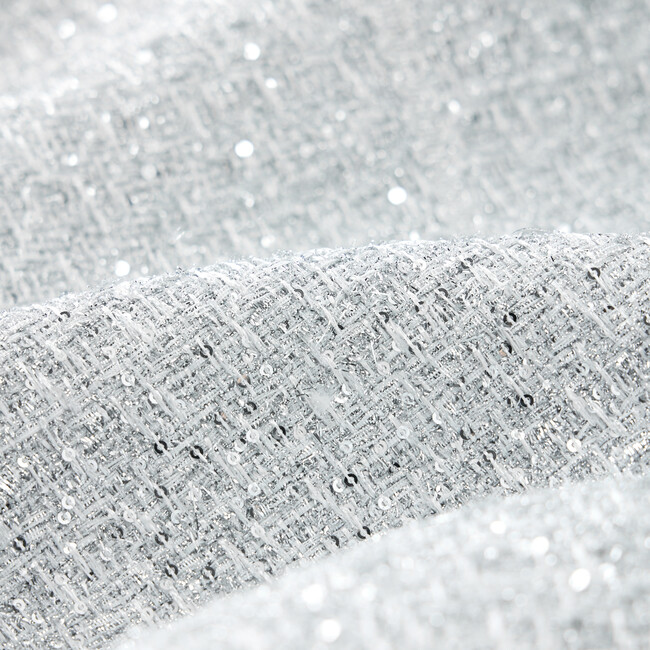 Stardust Tweed Mini Dress, Silver - Dresses - 8