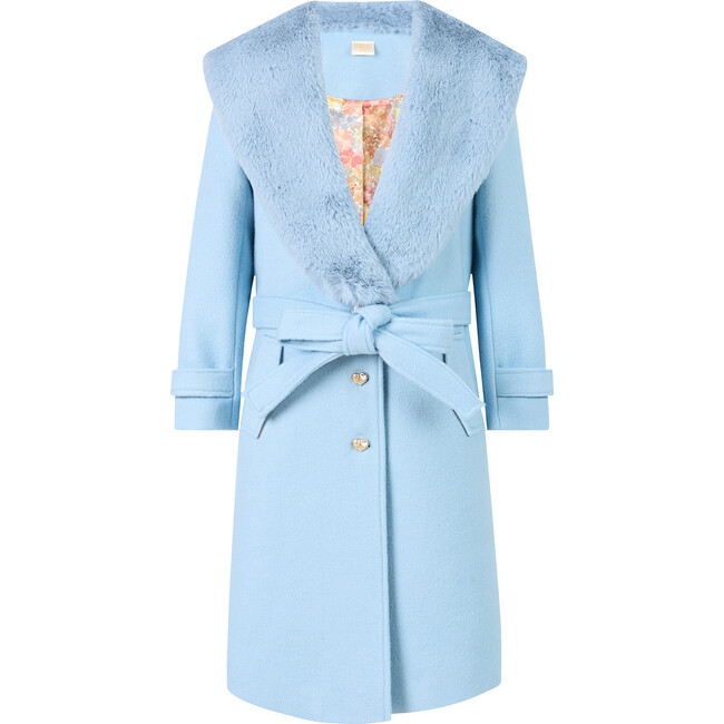 Adeline Fur Coat, Powder Blue