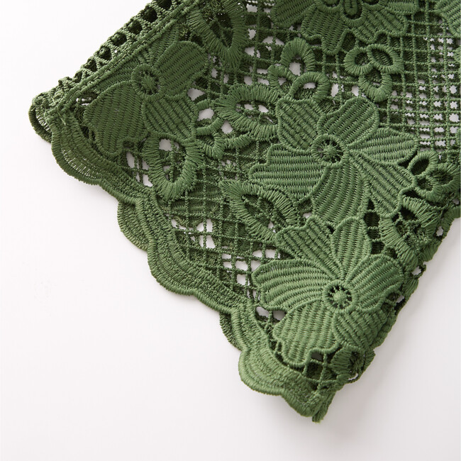 Gianna Embroidery Mini Dress, Khaki Green - Dresses - 5