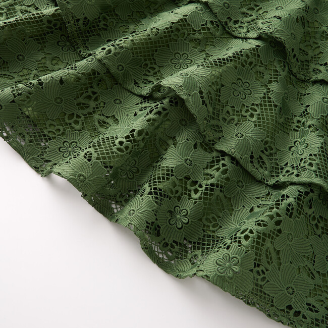 Gianna Embroidery Mini Dress, Khaki Green - Dresses - 6