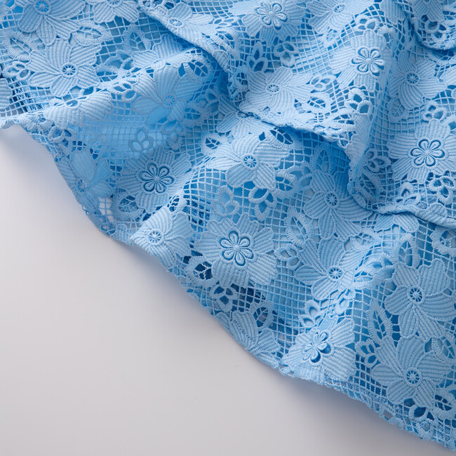 Gianna Embroidery Mini Dress, Powder Blue - Dresses - 6