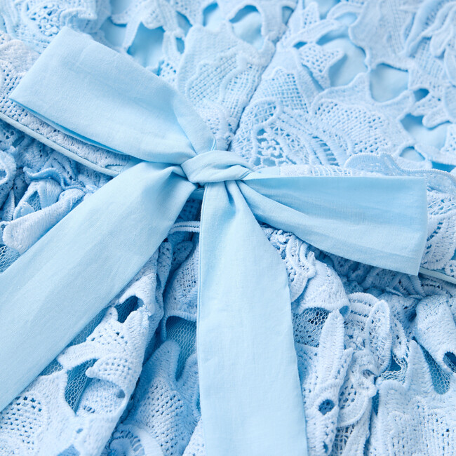 Judy Embroidered Mini Dress, Sky Blue - Dresses - 7