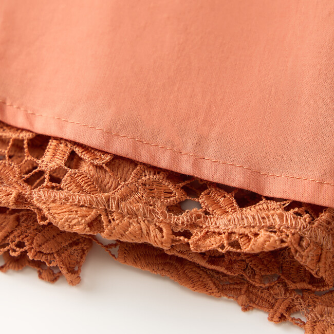 Esme Embroidered Sleeve Mini Dress, Cinnamon - Dresses - 6