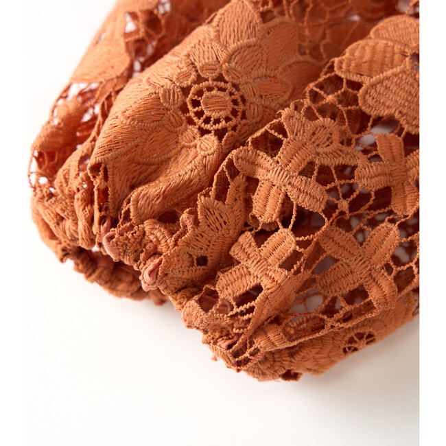 Esme Embroidered Sleeve Mini Dress, Cinnamon - Dresses - 7