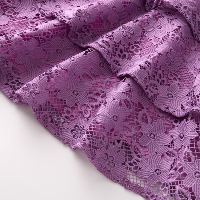 Gianna Embroidery Mini Dress, Grape - Dresses - 6