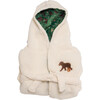 Cozy Switch Robe Reversible Sherpa & Printed Mink Robe with Appliqué, Coconut Camping Trails - Robes - 4