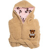 Cozy Switch Robe Reversible Sherpa & Printed Mink Robe with Appliqué, Irish Cream Teddy Bears - Robes - 4