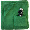 Cozy Switch Blanket Reversible Sherpa & Glow in the Dark Blanket with Plush Toy Pocket, Katydid Skeleton Dino - Blankets - 3