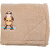Cozy Switch Blanket Reversible Sherpa & Mink Fleece Blanket with Embroidered Appliqué, Curry Skating Sloth - Blankets - 3