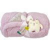 Cozy Switch Blanket Reversible Sherpa & Glow in the Dark Blanket with Plush Toy Pocket, Orchid Bloom Kitten - Blankets - 3