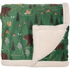 Cozy Switch Blanket Reversible Sherpa & Mink Fleece Blanket with Embroidered Appliqué, Coconut Camping Trails - Blankets - 4
