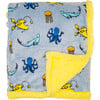 Cozy Switch Blanket Reversible Sherpa & Glow in the Dark Blanket with Plush Toy Pocket, Citrus Sea Life - Blankets - 3