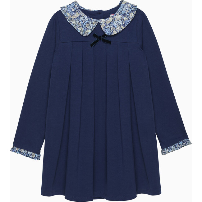 Violet Pie Crust Dress, Navy/Blue Strawberry Thief