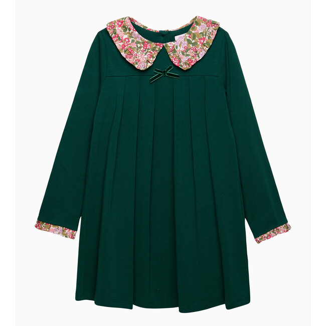 Violet Pie Crust Dress, Forest Green/Red Hedgerow