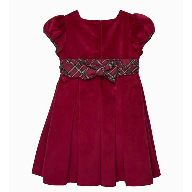 Velvet Party Dress, Red Velvet/Red Tartan