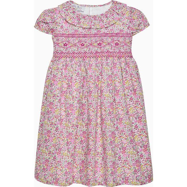 Emma & Georgina Smocked Dress, Bright Pink