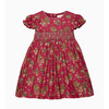 Kids Fawn Smocked Party Dress, Red Fawn - Dresses - 1 - thumbnail