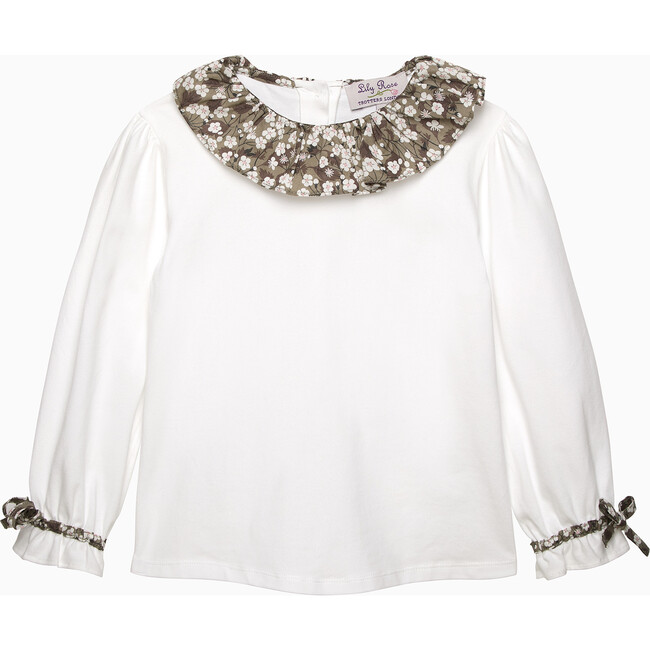 Mitsi Willow Jersey Top, White/Mocha Mitsi
