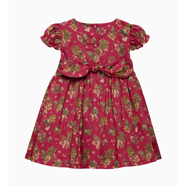 Kids Fawn Smocked Party Dress, Red Fawn