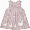 Duck Floral Cord Pinafore, Pink Ditsy Floral - Dresses - 1 - thumbnail