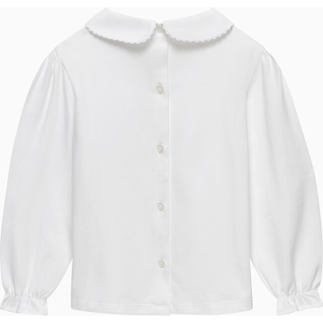 Amelia Bow Jersey Top, White/Gold