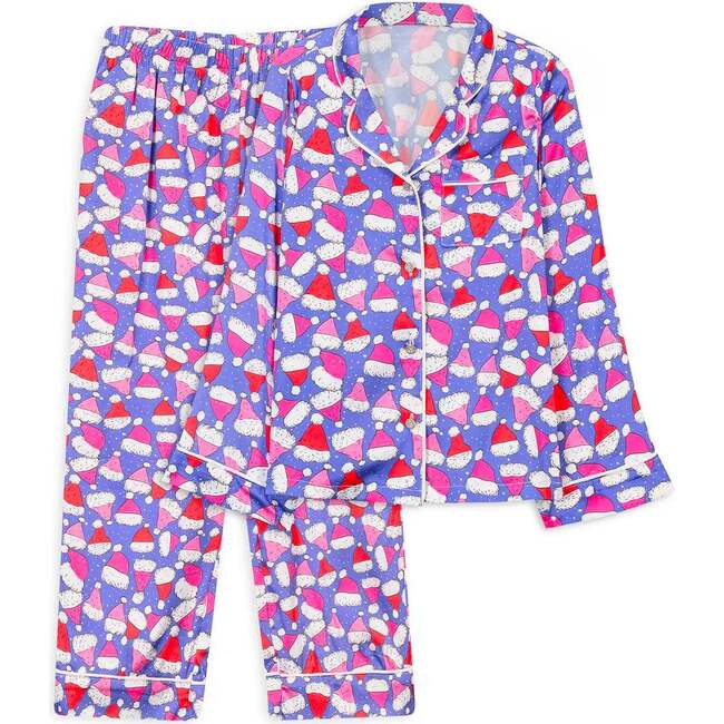 Santa Hats Long Sleeve Pajama Pant Set, Multi