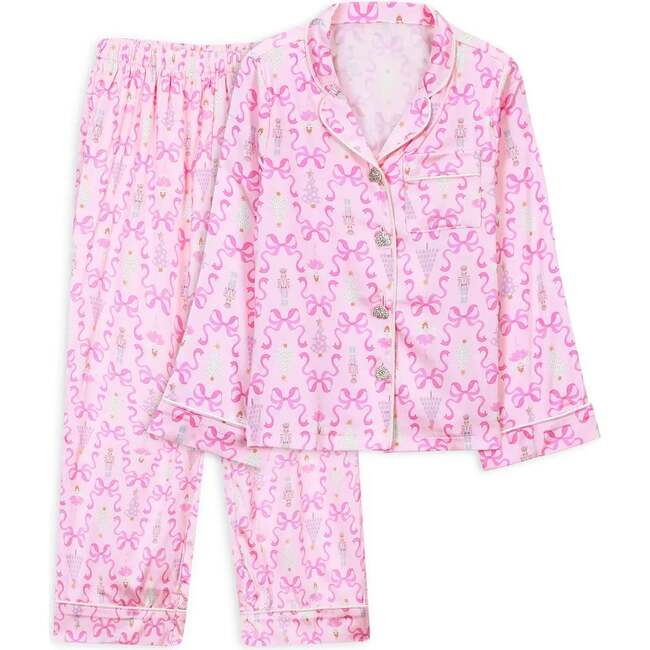Nutcracker Long Sleeve Pajama Pant Set, Pink