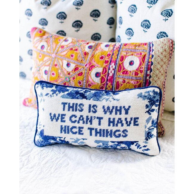 Nice Things Needlepoint Pillow
