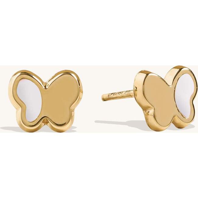 White Hudson Butterfly Studs