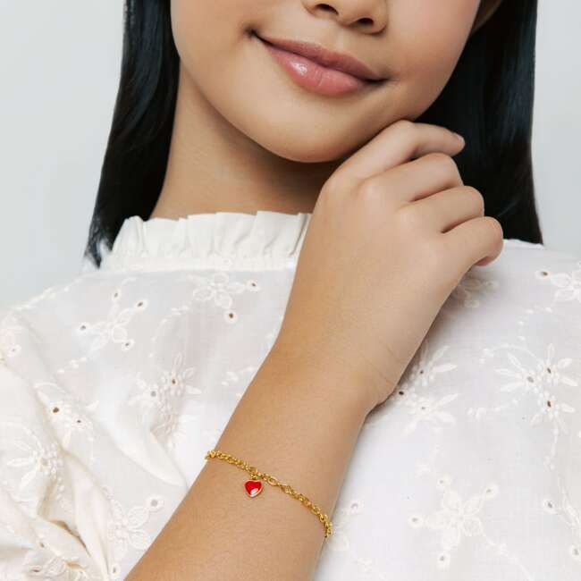 Red Central Heart Bracelet