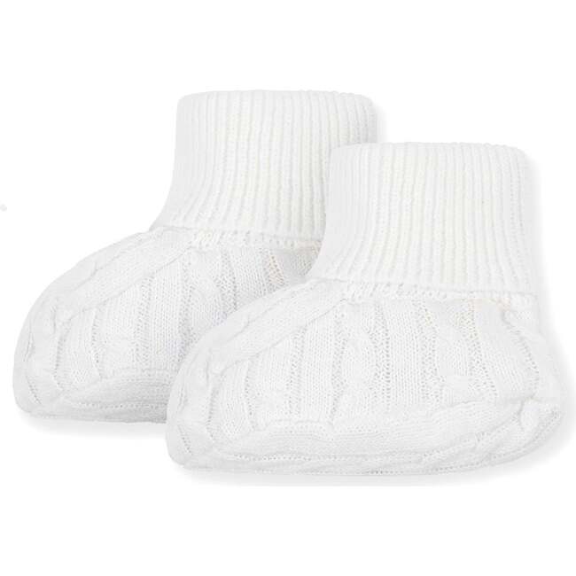 Organic Sweater Beanie and Bootie 2-Piece Set, Soft White Beanie Set - Mixed Apparel Set - 2
