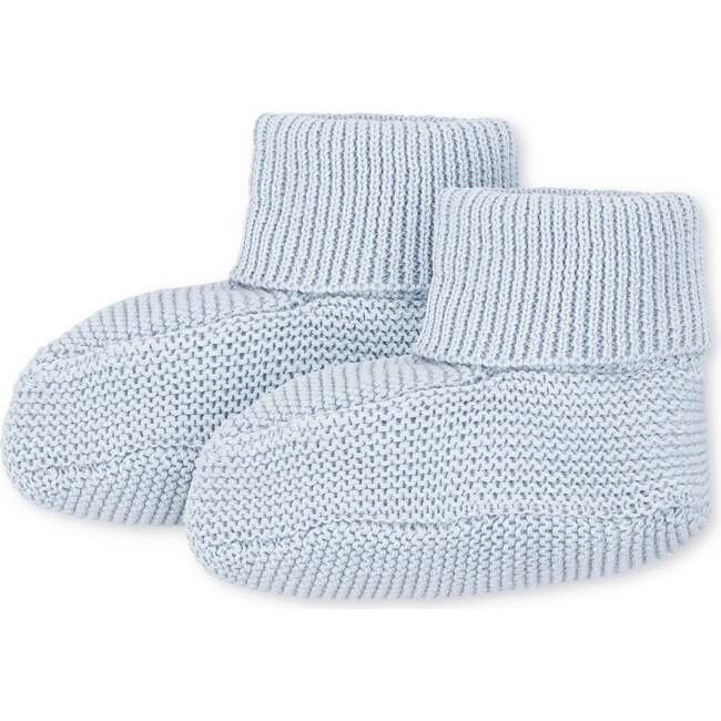 Organic Sweater Beanie and Bootie 2-Piece Set, Airy Blue Beanie Set - Mixed Apparel Set - 2