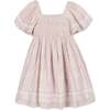 Organic Smocked Bell Sleeve Dress, Vintage Petal Ditsy - Dresses - 1 - thumbnail