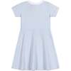 Organic Short Sleeve French Terry Contrast Trim Dress, Light Blue Heather - Dresses - 2 - thumbnail