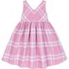 Sleeveless Linen Swing Dress, Tea Room Pink Plaid - Dresses - 1 - thumbnail
