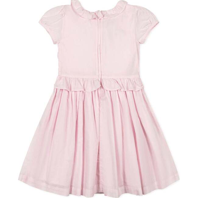 Organic Puff Sleeve Smocked Party Dress with Ruffle Collar, Pale Pink - Dresses - 2