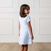 Organic Short Sleeve French Terry Contrast Trim Dress, Light Blue Heather - Dresses - 5 - thumbnail