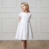 Organic Tulip Sleeve Swiss Dot Party Dress, White Swiss Dot - Dresses - 3 - thumbnail
