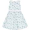 Linen Sleeveless Peter Pan Collar Tea Dress with Waist Sash, Coastal Cottage Floral - Dresses - 2 - thumbnail