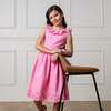 Organic Ruffle Collar Party Dress with Eyelet Embroidery, Classic Pink - Dresses - 3