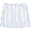 Linen Pull-On Pleated Bow Skort, White Court Pinstripe - Skirts - 1 - thumbnail