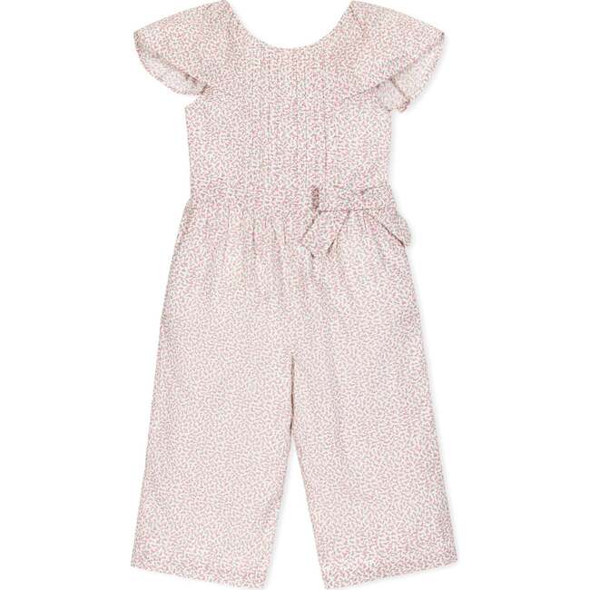 Organic Flutter Sleeve Pintuck Jumpsuit, Vintage Petal Ditsy - One Pieces - 1