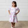 Organic Short Sleeve Puff Sleeve Party Dress, Bouquet Floral - Dresses - 3 - thumbnail