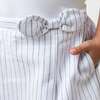 Linen Pull-On Pleated Bow Skort, White Court Pinstripe - Skirts - 4 - thumbnail