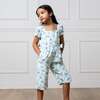 Linen Puff Sleeve Smocked Waist Jumpsuit, Coastal Cottage Floral - One Pieces - 3 - thumbnail