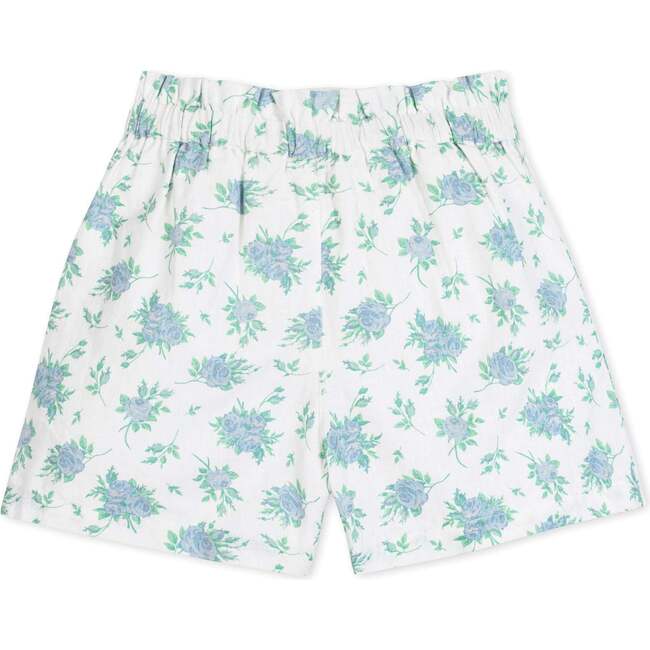 Pull-On Cinched Waist Linen Short, Coastal Cottage Floral - Shorts - 2