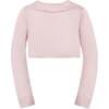 Organic Cropped Special Detail Sweater Cardigan, Pale Pink Scallop - Sweaters - 2 - thumbnail